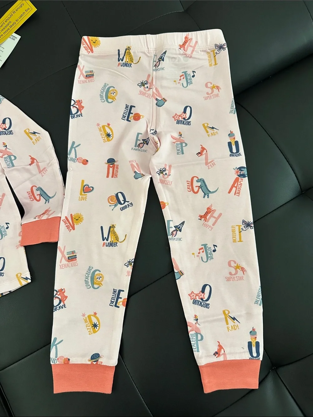 Carter's Pink Alphabet Print Pajama Set with Coral Trim